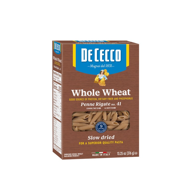 De Cecco مكرونة دي تشيكو بيني ريج كاملة القمح، 13.3 أونصة - Image 1