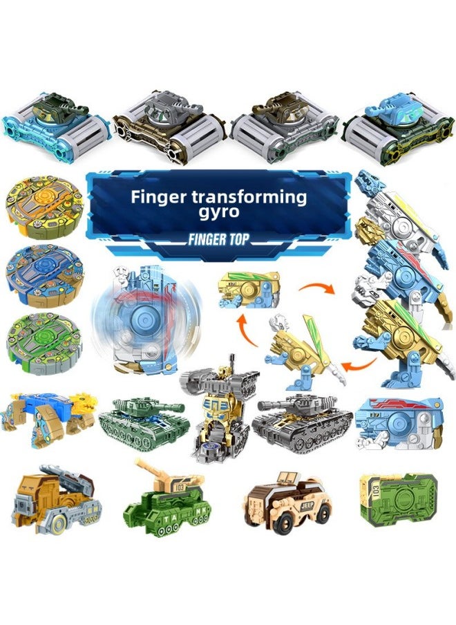Generic - Fingertip Gyro Decompression Artifact Deformable Finger Gyro Decompression Finger Spiral Fingertip Toy Wholesale-Colour:Transformed Mechanical Dinosaur-random Color - Image 1