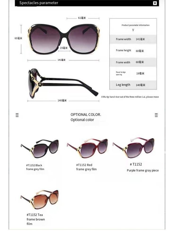 general Women's Oversized Polarized Sunglasses Women's Large Tone Classic Camellia Retro Versatile Sunglasses - Image 3