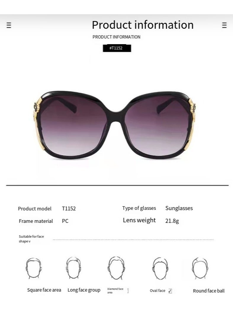 general Women's Oversized Polarized Sunglasses Women's Large Tone Classic Camellia Retro Versatile Sunglasses - Image 4