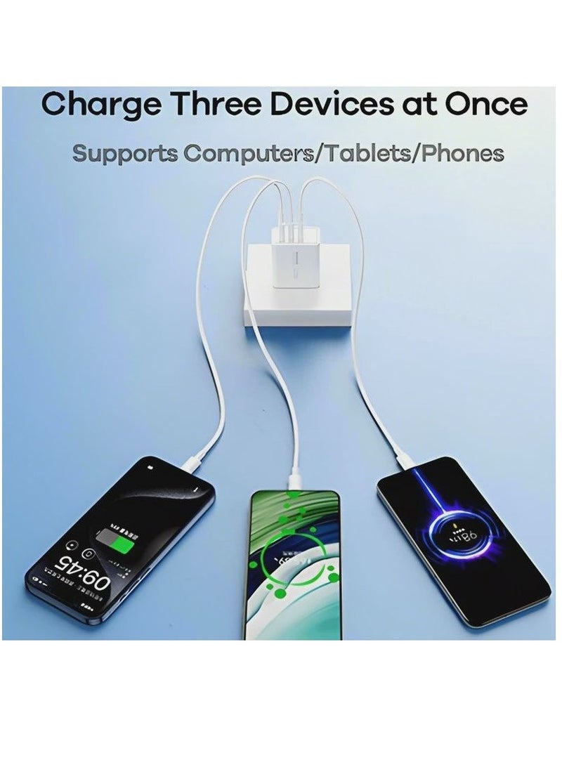 REMAX 45W Fast Charging Adapter, 3-Port USB-C & USB Travel Charger for Phones, Tablets, Laptops, EU/UK/US Plug Compatibility - Image 5
