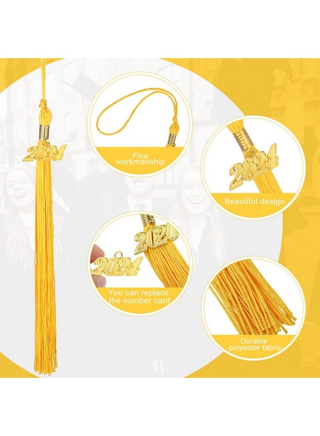 TecUnite 2024 Graduation Tassel Cord Ceremony Academic Gold Doctoral Two Colors Small Polyester Party With Pack Mini Black Student Doctor Red (Gold) - Image 5