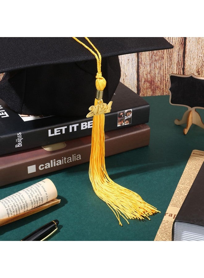 TecUnite 2024 Graduation Tassel Cord Ceremony Academic Gold Doctoral Two Colors Small Polyester Party With Pack Mini Black Student Doctor Red (Gold) - Image 3