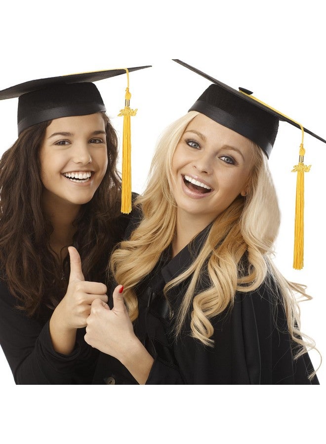 TecUnite 2024 Graduation Tassel Cord Ceremony Academic Gold Doctoral Two Colors Small Polyester Party With Pack Mini Black Student Doctor Red (Gold) - Image 2