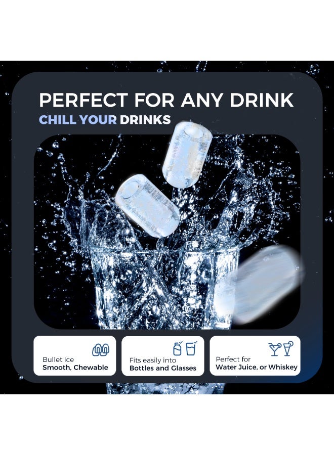 إيسيغلي Icyglee ماكينة صنع الثرج على الطاولة بمقبض، 9 قطع في 6 دقائق 12 كجم/24 ساعة، صانعة الثلج بخاصية التنظيف الذاتي ونافذة شفافة، الة الثلج المحمولة مع ملعقة ثلج وسلة للمنزل والمطبخ والمكتب - Image 5