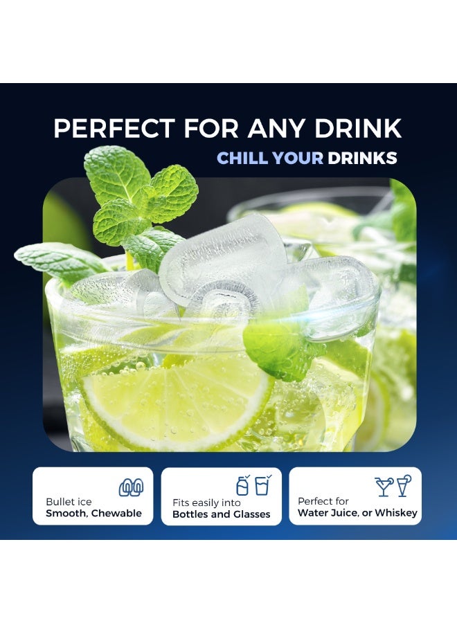 إيسيغلي Icyglee ماكينة صنع الثرج على الطاولة بمقبض، 9 قطع في 6 دقائق 12 كجم/24 ساعة، صانعة الثلج بخاصية التنظيف الذاتي ونافذة شفافة، الة الثلج المحمولة مع ملعقة ثلج وسلة للمنزل والمطبخ والمكتب - Image 4