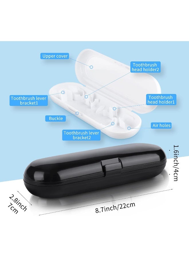 Fowecelt 2 Pack Electric Toothbrush Travel Case for OralB Pro and Other Electric Toothbrush Portable Travel Toothbrush Holder Black White - Image 2