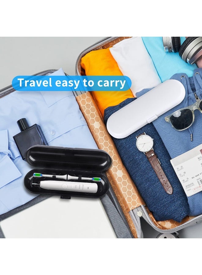 Fowecelt 2 Pack Electric Toothbrush Travel Case for OralB Pro and Other Electric Toothbrush Portable Travel Toothbrush Holder Black White - Image 4