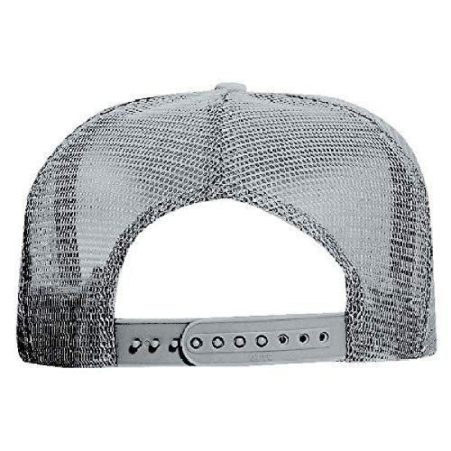 OTTO Polyester Foam Front 5 Panel High Crown Mesh Back Trucker Hat - Gray - Image 4