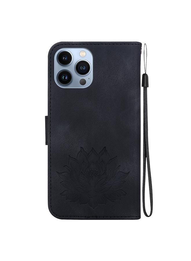 Zaboon Case For iPhone 13 Pro Max Lotus Embossed Leather Phone Case - Image 3