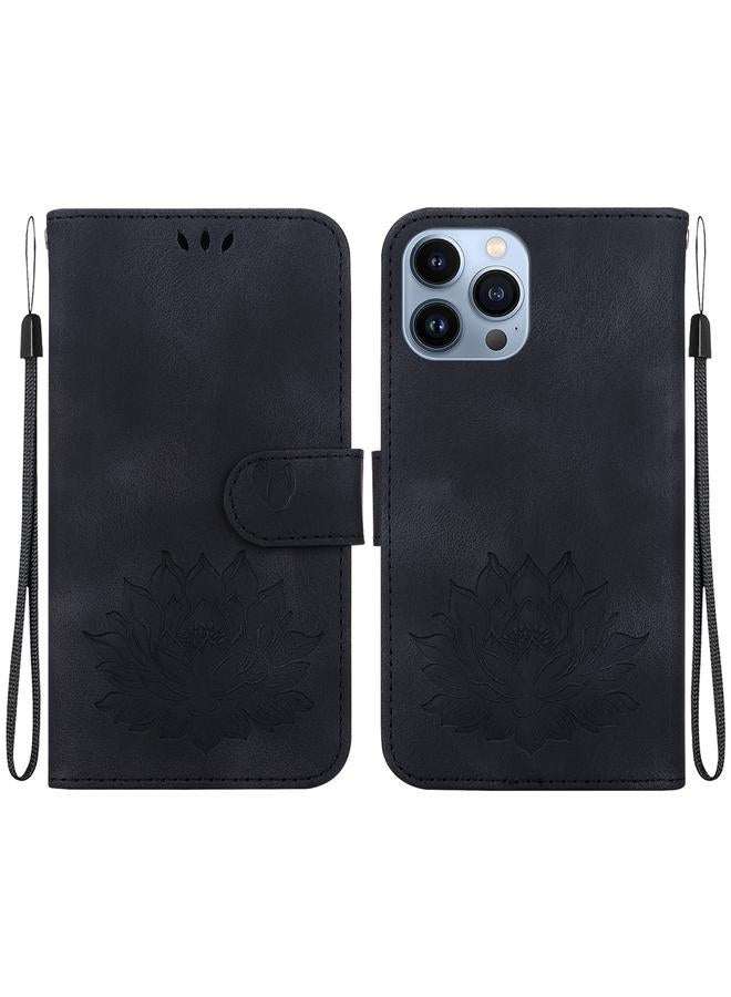 Zaboon Case For iPhone 13 Pro Max Lotus Embossed Leather Phone Case - Image 1