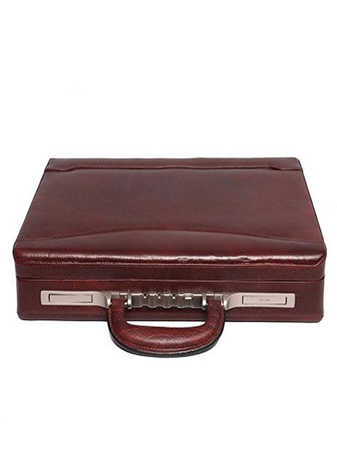 OBANI Genuine Leather Briefcase Brown. Dimensions: 17" x 3" x 12.50" (L x W x H) - Image 1