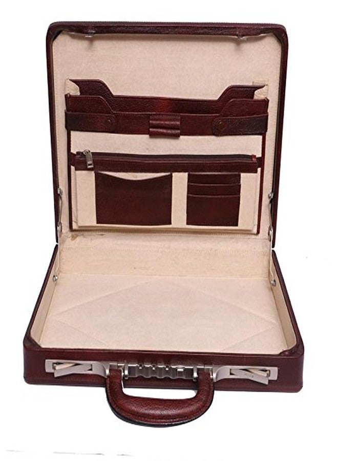 OBANI Genuine Leather Briefcase Brown. Dimensions: 17" x 3" x 12.50" (L x W x H) - Image 4