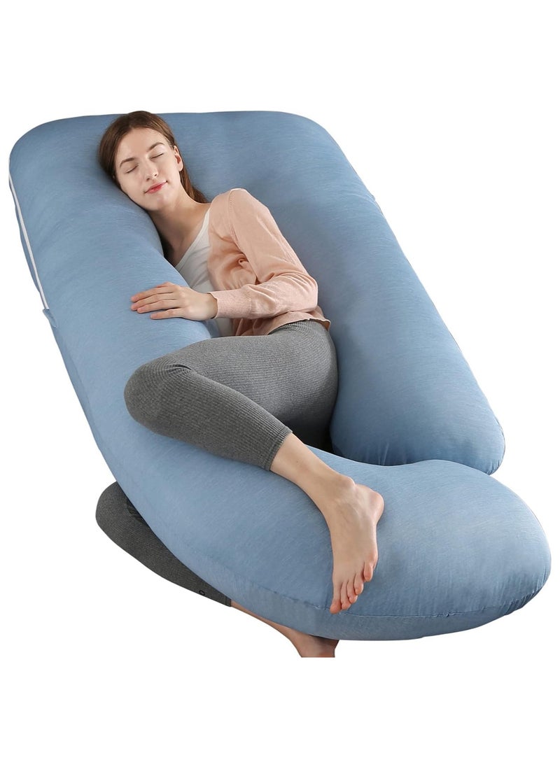 F.A.M.S G Shape Velvet Pregnancy Pillow - Luxurious Maternity Support Pillow for Comfort and Back Relief  - Image 1