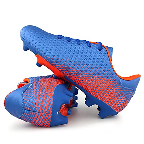 Hawkwell Kids Athletic Firm Ground Outdoor Comfortable Soccer Cleats Shoes(Toddler/Little Kid/Big Kid), Navy PU, 1 M US - Image 3