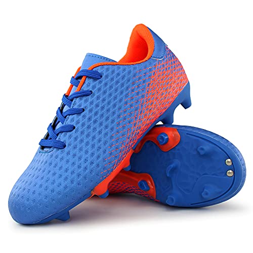 Hawkwell Kids Athletic Firm Ground Outdoor Comfortable Soccer Cleats Shoes(Toddler/Little Kid/Big Kid), Navy PU, 1 M US - Image 4