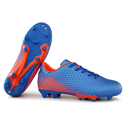 Hawkwell Kids Athletic Firm Ground Outdoor Comfortable Soccer Cleats Shoes(Toddler/Little Kid/Big Kid), Navy PU, 1 M US - Image 5