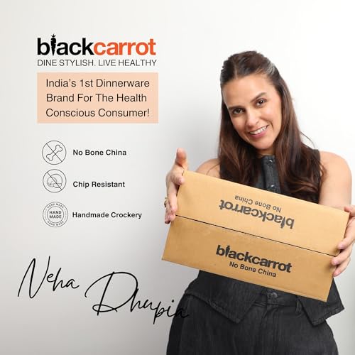BLACKCARROT Ceramic Bowl Set of 6 | Microwave & Dishwasher Safe | Pattern : Red | Ideal for Snacks, Soup, Rice, Dal, Curries, Sabji | Stoneware - Image 5