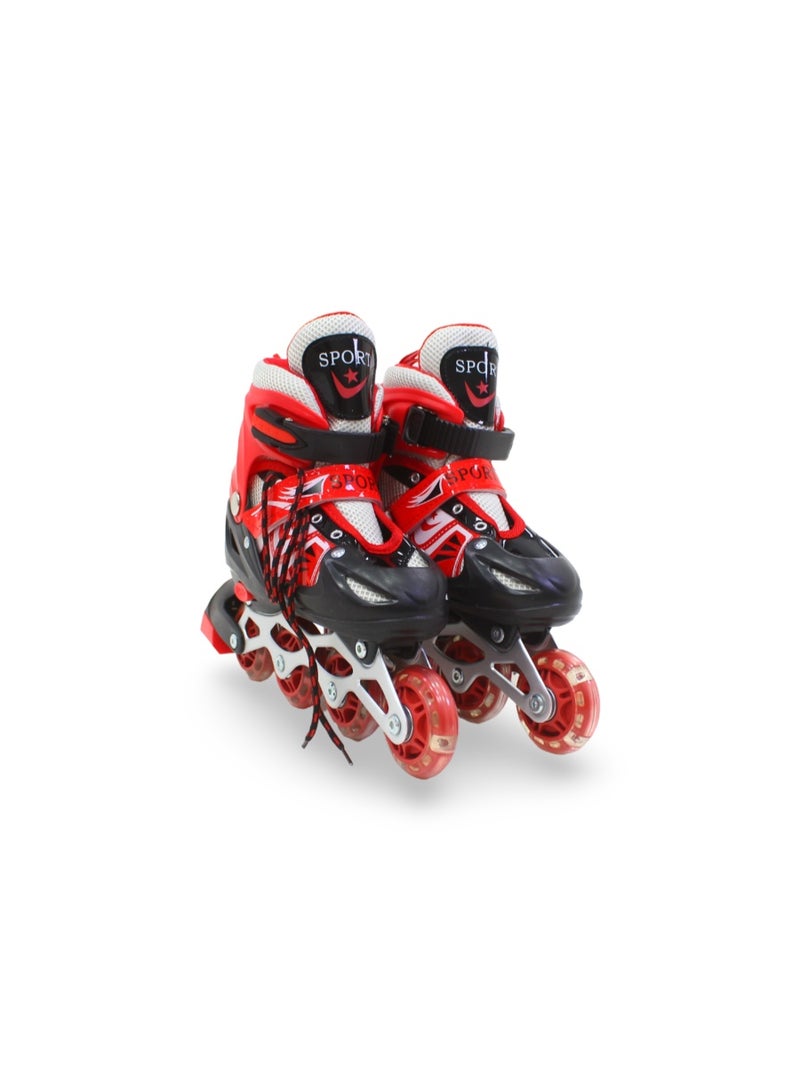 Sport Adjustable Inline Roller Skates (35-38) – Red - Image 1
