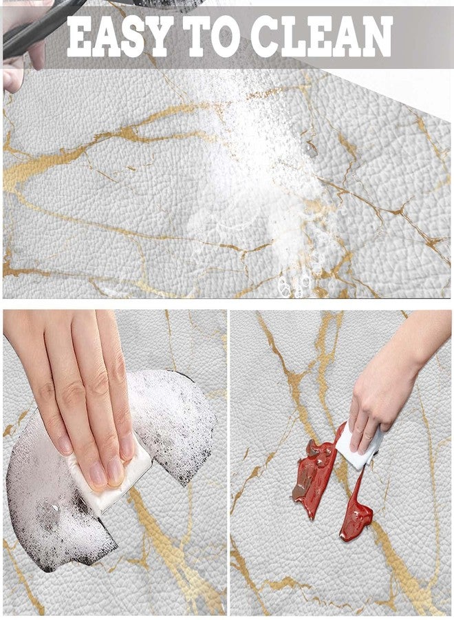 MCALK Marble White Dish Drying Mat for Kitchen Counter, Gold Dish Drying Pad with Anti-Slip Rubber Base, Absorbent Kitchen Sink Mat with Modern Art Decor (1 pc 18" x 16") - Image 4