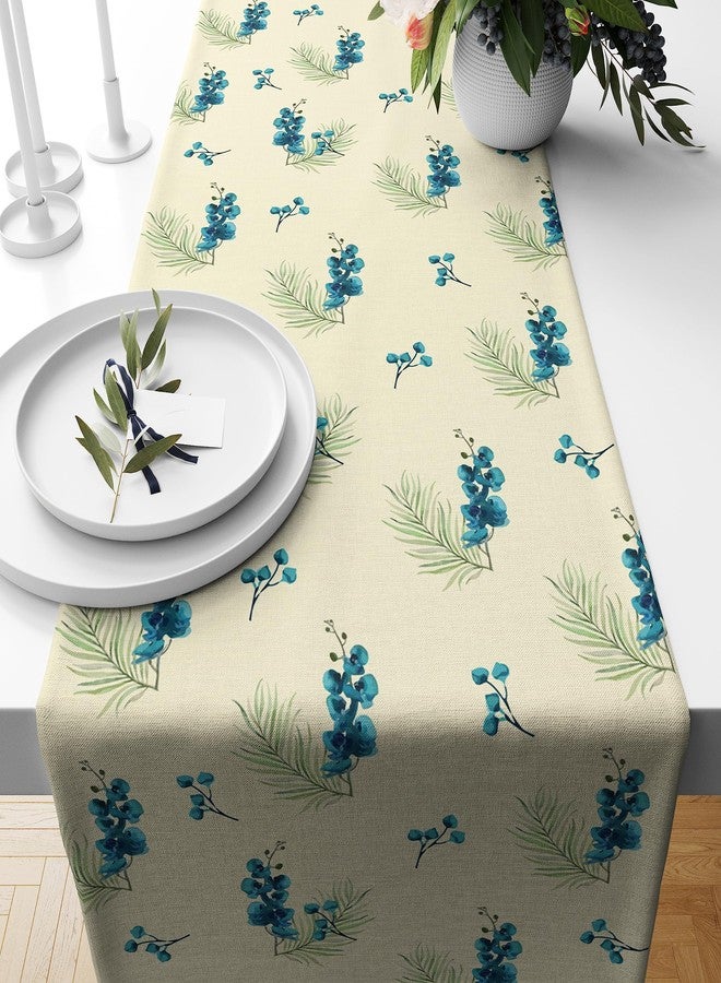 Astitva Cotton Table Runner - 13 x 72 Inches | Beige, Berry Print Dining Table Cloth | Elegant 6-8 Seater Runner for Home & Party Decoration - Image 1
