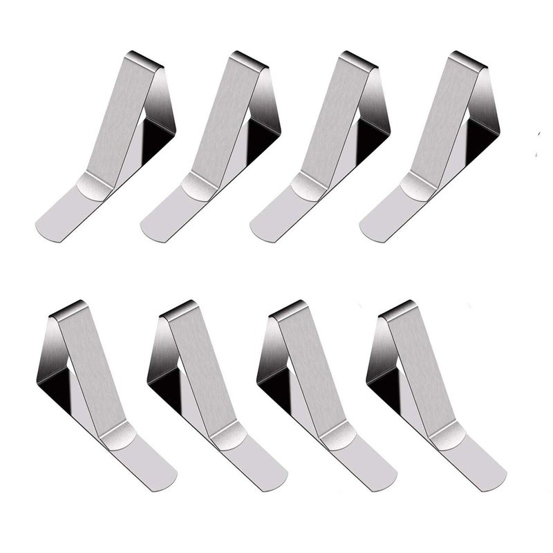 Tripole Tablecloth Clips 8 Pack Stainless Steel Table Cover Clamps Skirt Clips Home Kitchen Restaurant Use - Image 1
