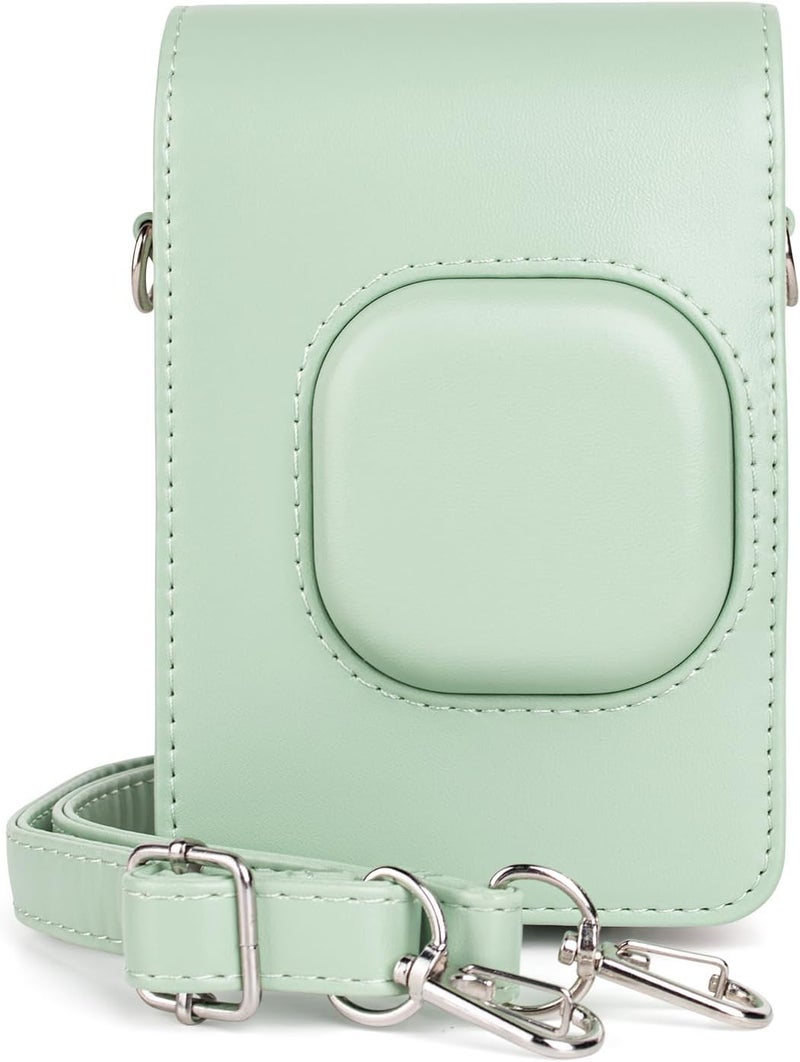 Zenko Case for Fuji Instax Mini LiPlay Hybrid Instant Film Camera - PU Leather Carrying Case for Instax Mini LiPlay to Protect Camera with Adjustable Shoulder Strap - Matcha Green - Image 1
