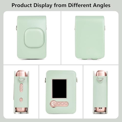 Zenko Case for Fuji Instax Mini LiPlay Hybrid Instant Film Camera - PU Leather Carrying Case for Instax Mini LiPlay to Protect Camera with Adjustable Shoulder Strap - Matcha Green - Image 2