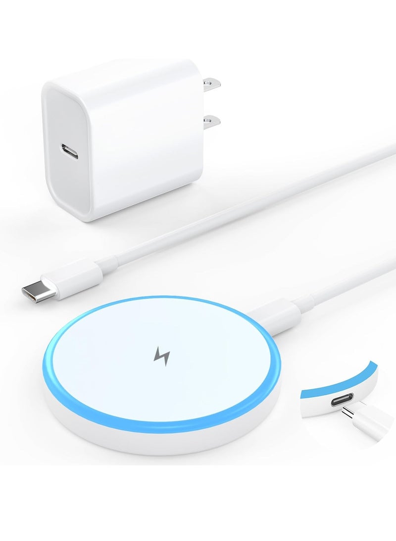 General Magnetic Wireless Charger, 20W Power Adapter with Wireless Mag-Safe Charging Pad and 6 FT USB-C to C Cable for iPhone 15 14 13 12 Series/AirPods 3/2/Pro 2/Pro  - Image 1