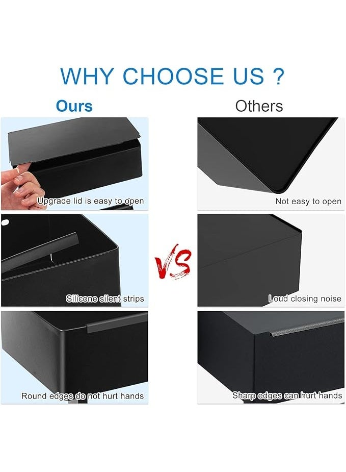 DUNISO Toilet Paper Holder With Shelf, Flushable Wipes Holder, Storage Box In Bathroom, Stainless Steel Wall Mounted - Self-Adhesive Or Drilled  - Image 3