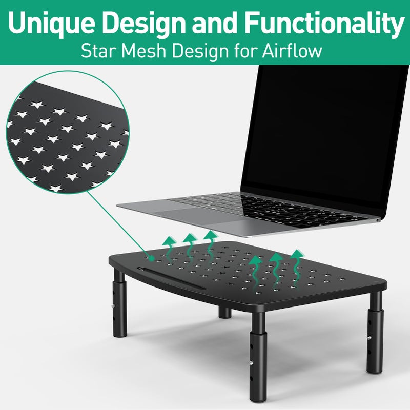 Zimilar 2 Pack Monitor Stands, 3 Height Adjustable Riser for Laptop, Printer, iMac, PC, Premium Metal Stand for 2 Monitors - Image 4