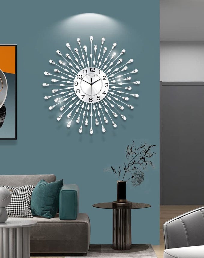 LARGE WALL CLOCK FOR LIVING ROOM DECOR MODERN SILENT KITCHEN BIG WALL CLOCK FOR BEDROOM DECORATIVE OFFICE NON TICKING BATTERY OPERATED WALL WATCH 24 INCH