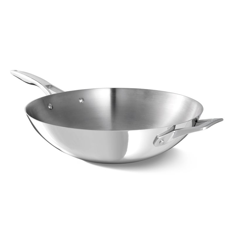 Calphalon Premier Polished 5-Ply Stainless Steel Cookware w/Turbo Heat Tech 13" Wok, Induction, Oven Safe 500F, PFOA Free, Polished Stainless Silver - Image 1