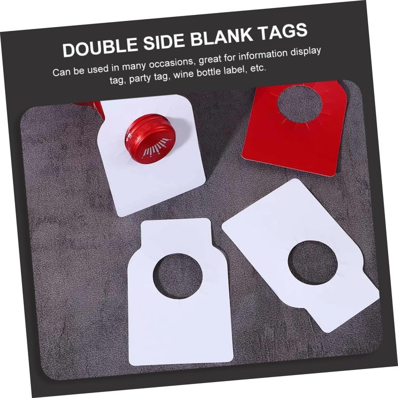 100 Pcs Double Sided Blank Wine Bottle Hanging Tags For DIY Organization And Cellar Sorting - Image 3