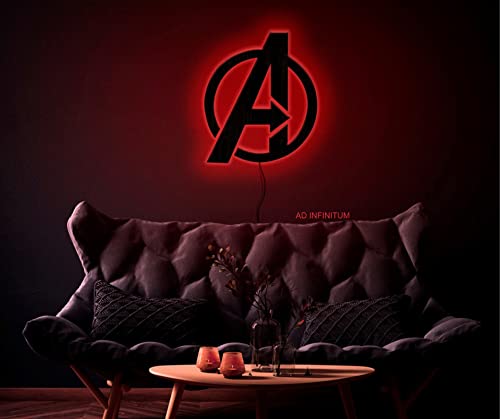 AD INFINITUM ® 16 Colors LED Wall Lamp with Mobile App Control, Comic Lover, Bat Cave, Night Lamp, for Gift, Kids Room, Gaming Setup, Gaming Room, Man Cave. (Avengers -16 Colors) - Image 4