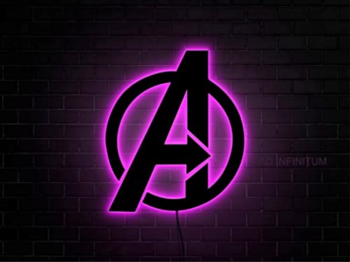 AD INFINITUM ® 16 Colors LED Wall Lamp with Mobile App Control, Comic Lover, Bat Cave, Night Lamp, for Gift, Kids Room, Gaming Setup, Gaming Room, Man Cave. (Avengers -16 Colors) - Image 5
