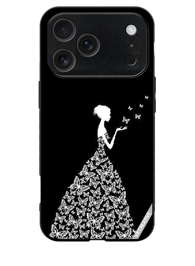 VR CREATIVE Protective Case Cover For Apple iPhone 17 Pro Max Girl In Butterfly Dress Design Multicolour