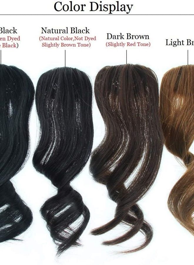 DSOAR 2PCS Wave Side Bang Clip in Bangs Real Human Hair Wave Fringe Hair Extensions(Natural Black Color) - Image 3