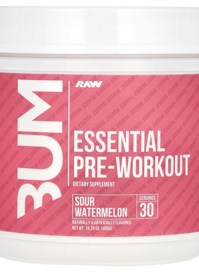 Raw Nutrition Bum Essential PreWorkout Sour Watermelon 14.29 oz (405 g) 