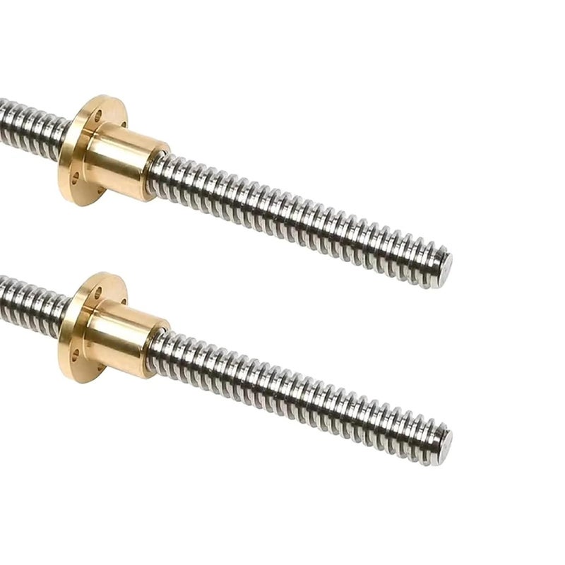 T8 Lead Screw Trapezoidal Rod 600MM Length Pitch 2MM Lead 6MM with Brass Nut - Image 4