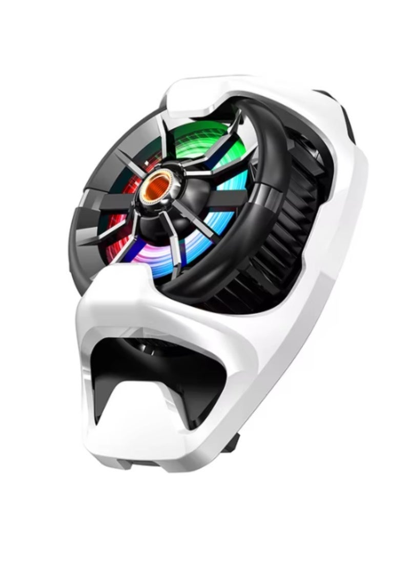 MEMO DL22 Mobile Phone Cooling Fan Cooler Radiator RGB Lights Adjustable Portable Heatsink Semiconductor USB Phone Radiator For All Smartphones Back Clip Cell Phone Cooler Noiseless Radiator White - Image 3