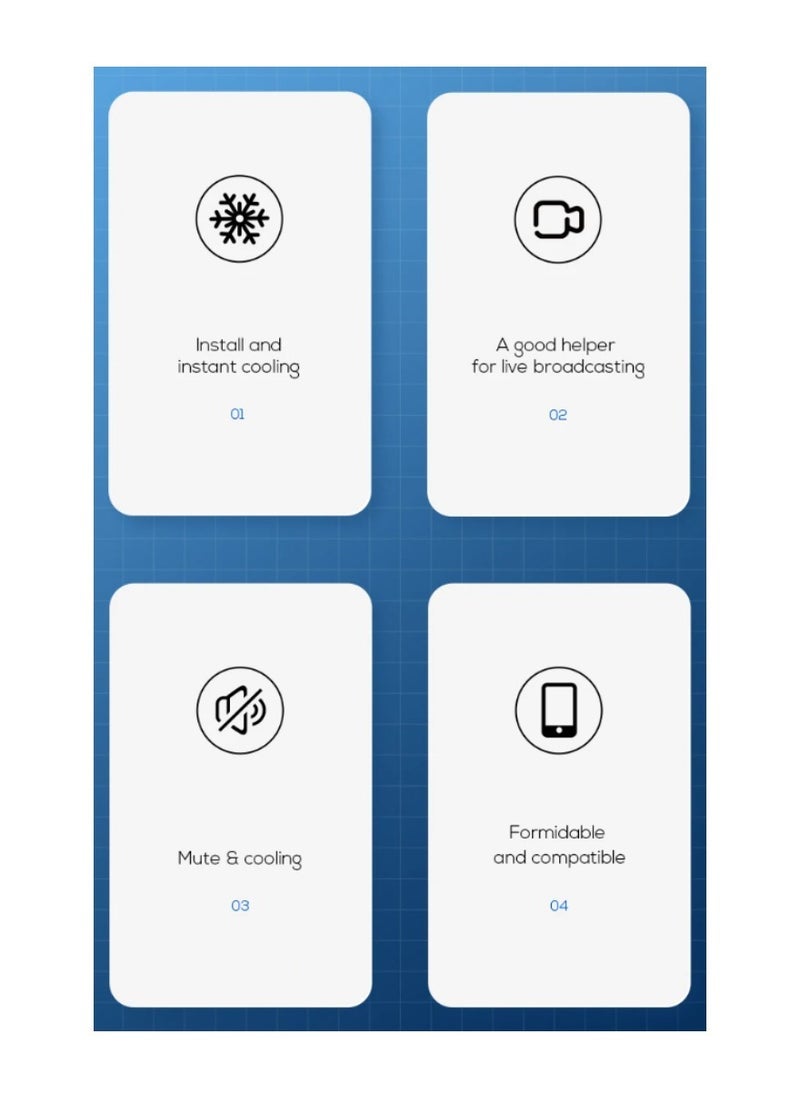 MEMO DL22 Mobile Phone Cooling Fan Cooler Radiator RGB Lights Adjustable Portable Heatsink Semiconductor USB Phone Radiator For All Smartphones Back Clip Cell Phone Cooler Noiseless Radiator White - Image 4