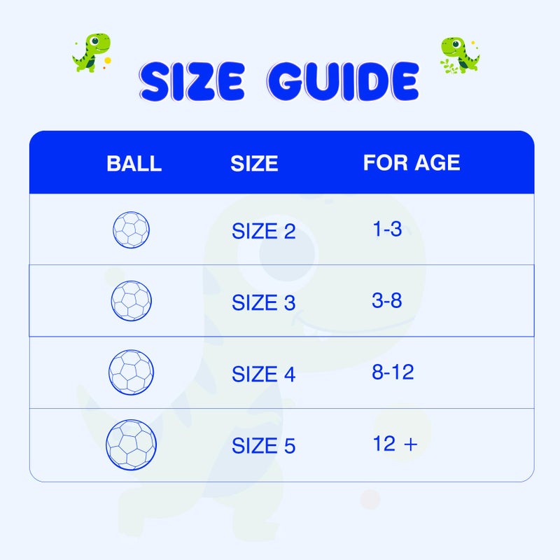 EVERICH TOY Kids Soccer Ball Size 3, Dinosaur Blue Soccer Ball Size 3 for Toddlers & Kids, Indoor Outdoor Play Toys, Great Present for Boys & Girls - Image 2