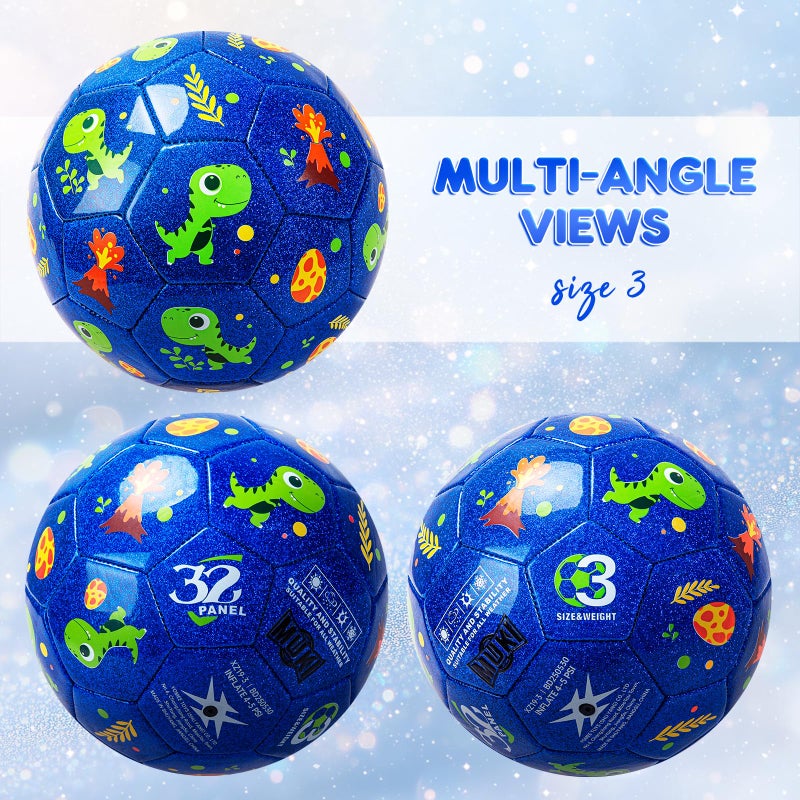 EVERICH TOY Kids Soccer Ball Size 3, Dinosaur Blue Soccer Ball Size 3 for Toddlers & Kids, Indoor Outdoor Play Toys, Great Present for Boys & Girls - Image 5