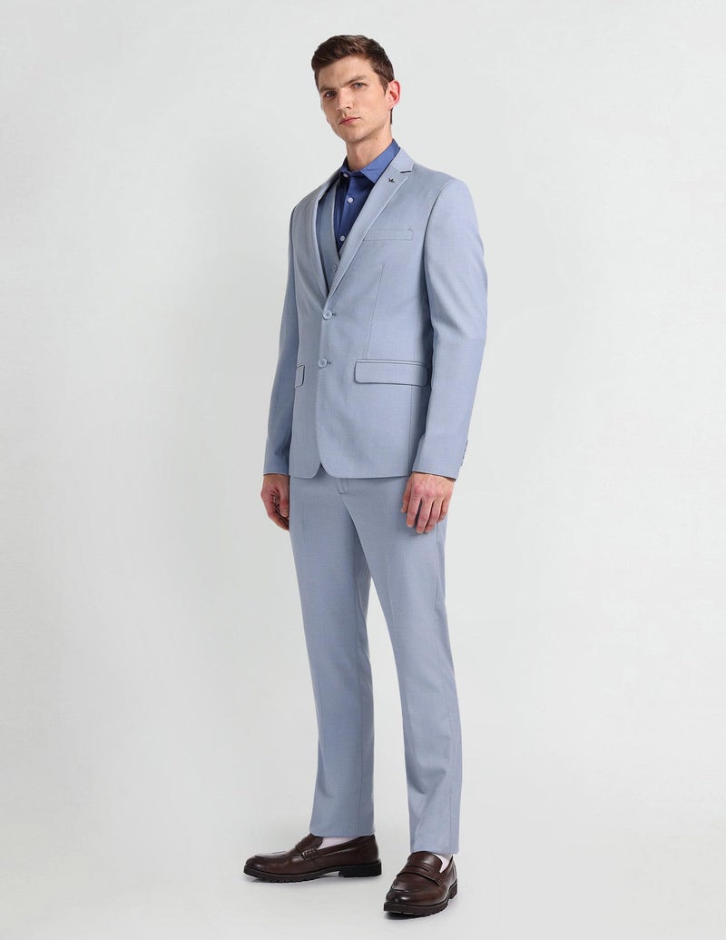Arrow Solid Tailored Fit Three Piece Suit Blue - Image 5