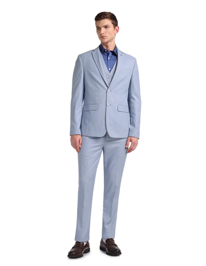 Arrow Solid Tailored Fit Three Piece Suit Blue - Image 1