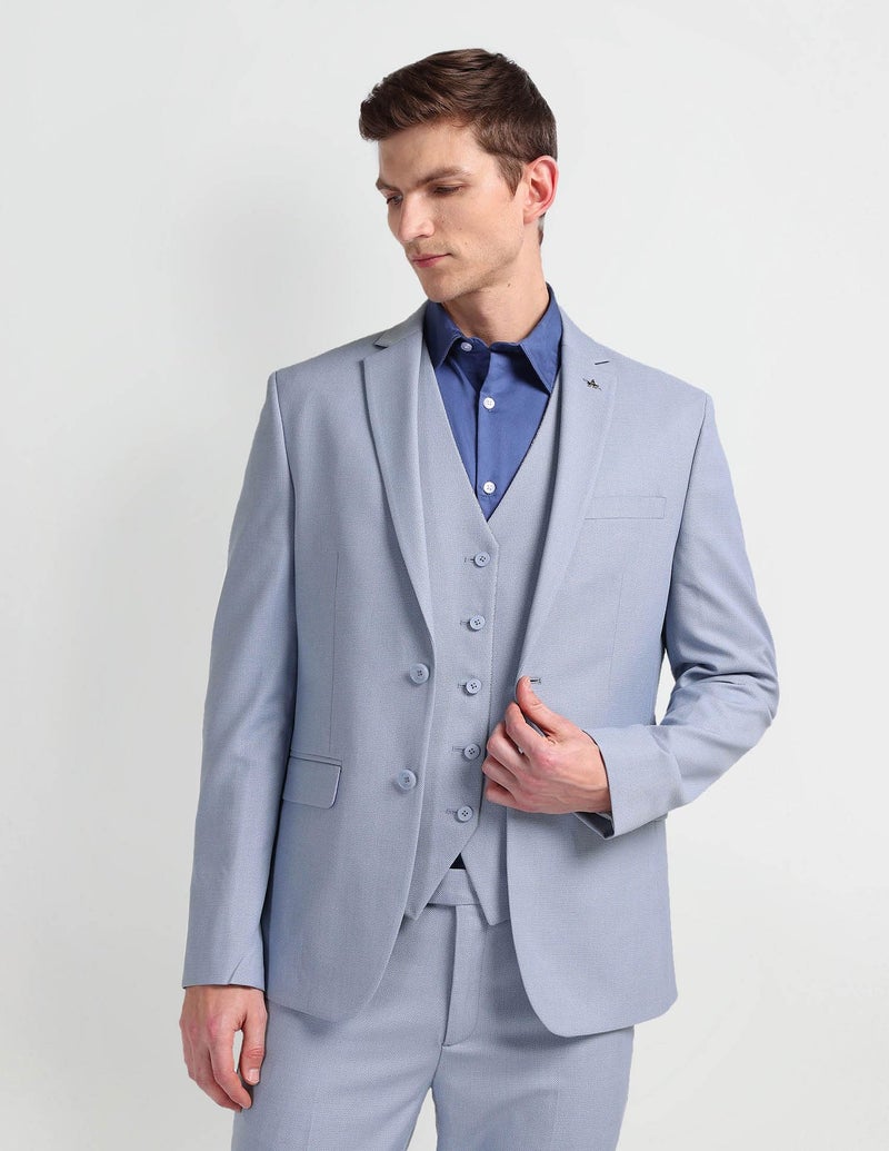 Arrow Solid Tailored Fit Three Piece Suit Blue - Image 2