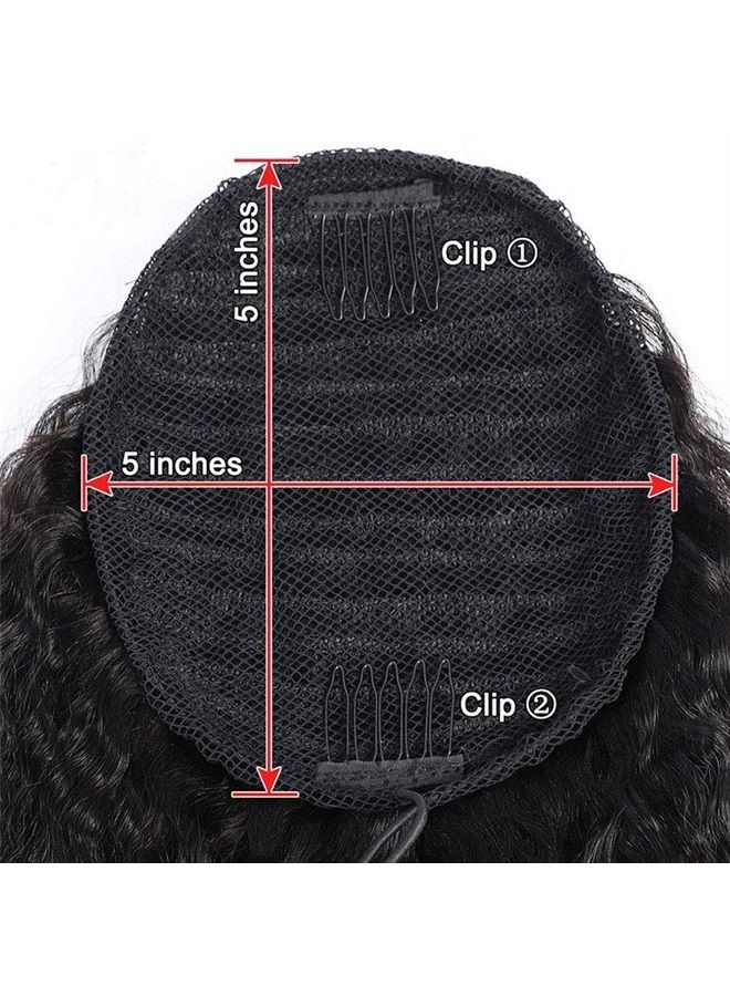 Annora إكستنشن ذيل الحصان من شعر الإنسان، شعر أفريقي مجعد مستقيم لنساء البشرة السوداء، شعر يكي طبيعي باللون الأسود، شعر برازيلي عذري، إكستنشن ذيل الحصان بسحب الحبل (12 بوصة) - Image 4