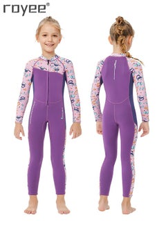 Royee 2.5MM Kids Wetsuits Full Suits Neoprene Thermal Swimsuits Back Zipper Long Sleeve Dive Suit for Boys  - Image 1