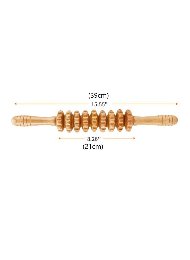 jingpin 2-in-1 Wooden Massage Kit for Home Use, Gua Sha and Muscle Rolling, Suitable for Neck, Shoulder, Back, Waist and Legs - Image 4